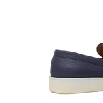 Slip-on con accessorio in vitello bottalato navy con fondo in gomma cucito 646VBNAV 1131 ROSSI 