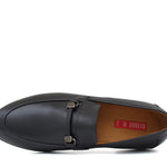 Mocassino in vitello dollaro nero con fondo in cuoio antiscivolo 679WILN 1136 ROSSI 