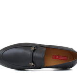 Mocassino in vitello dollaro nero con fondo in cuoio antiscivolo 679WILN 1136 ROSSI 