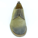 Derby in camoscio anticato color cuoio con fondo in cuoio antiscivolo cucito 8703SILAL 966 ROSSI 