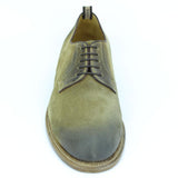 Derby in camoscio anticato color cuoio con fondo in cuoio antiscivolo cucito 8703SILAL 966 ROSSI 