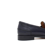 College donna stile inglese in vitello spazzolato blu con fondo cuoio antiscivolo D201CCBLU 4 ROSSI 