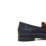 College donna stile inglese in vitello spazzolato blu con fondo cuoio antiscivolo D201CCBLU 4 ROSSI 