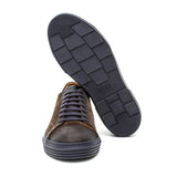 Sneakers in camoscio anticato marrone con fondo in gomma 109HSQUI 1038 ROSSI 