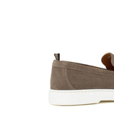 Mocassino in camoscio colore sabbia con fondo in gomma leggera<BR/> 1470FCOC 293 ROSSI 