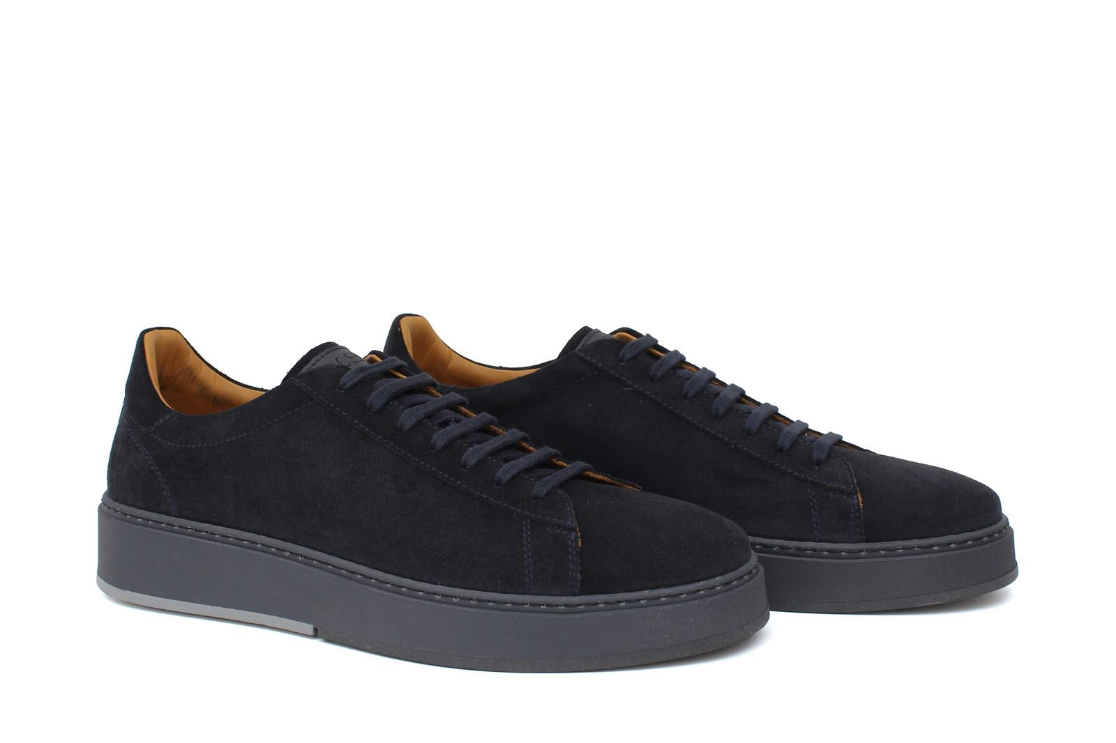 Sneaker stringata in suede blu con fondo in gomma tricolore 1043LHSBLU 36 ROSSI 