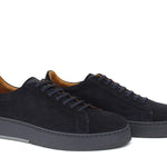 Sneaker stringata in suede blu con fondo in gomma tricolore 1043LHSBLU 36 ROSSI 