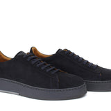 Sneaker stringata in suede blu con fondo in gomma tricolore 1043LHSBLU 36 ROSSI 
