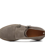 Monkstrap in camoscio color tortora con fondo in gomma poraosa cucita 8707FLOC 48 ROSSI 