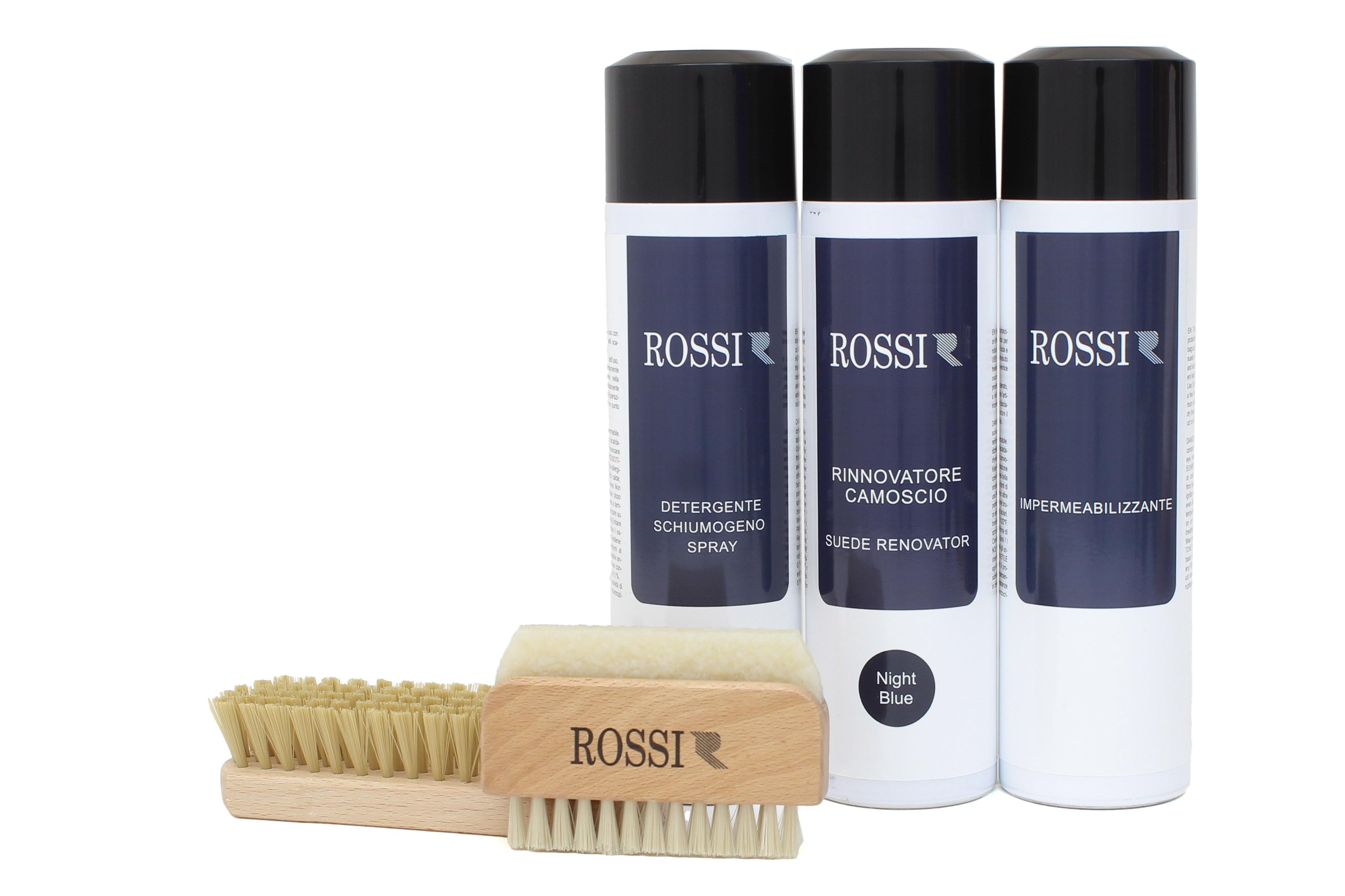 Kit per la manutenzione del camoscio nei toni blu KIT CAMOSCIO blu ROSSI 