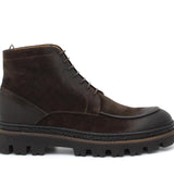 Stivaletto stringato in camoscio ingrassato testa di moro e fondo in gomma leggera 119PHQ 971 ROSSI 