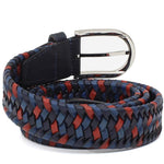 Cinta h 35 intreccio elasticizzato tricolore rosso/blu/azzurro con fibbia nikel satinato F0311NK5H5BLURO 96 ROSSI 