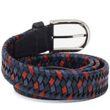 Cinta h 35 intreccio elasticizzato tricolore rosso/blu/azzurro con fibbia nikel satinato F0311NK5H5BLURO 96 ROSSI 