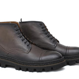 Stivaletto stringato in cervo vegetale color fango scuro con fondo gomma leggera 9199PCVGRI 178 ROSSI 