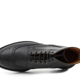 Polacchino stringato stile inglese in vitello nero e fondo in gomma 8109PSNER 142 ROSSI 