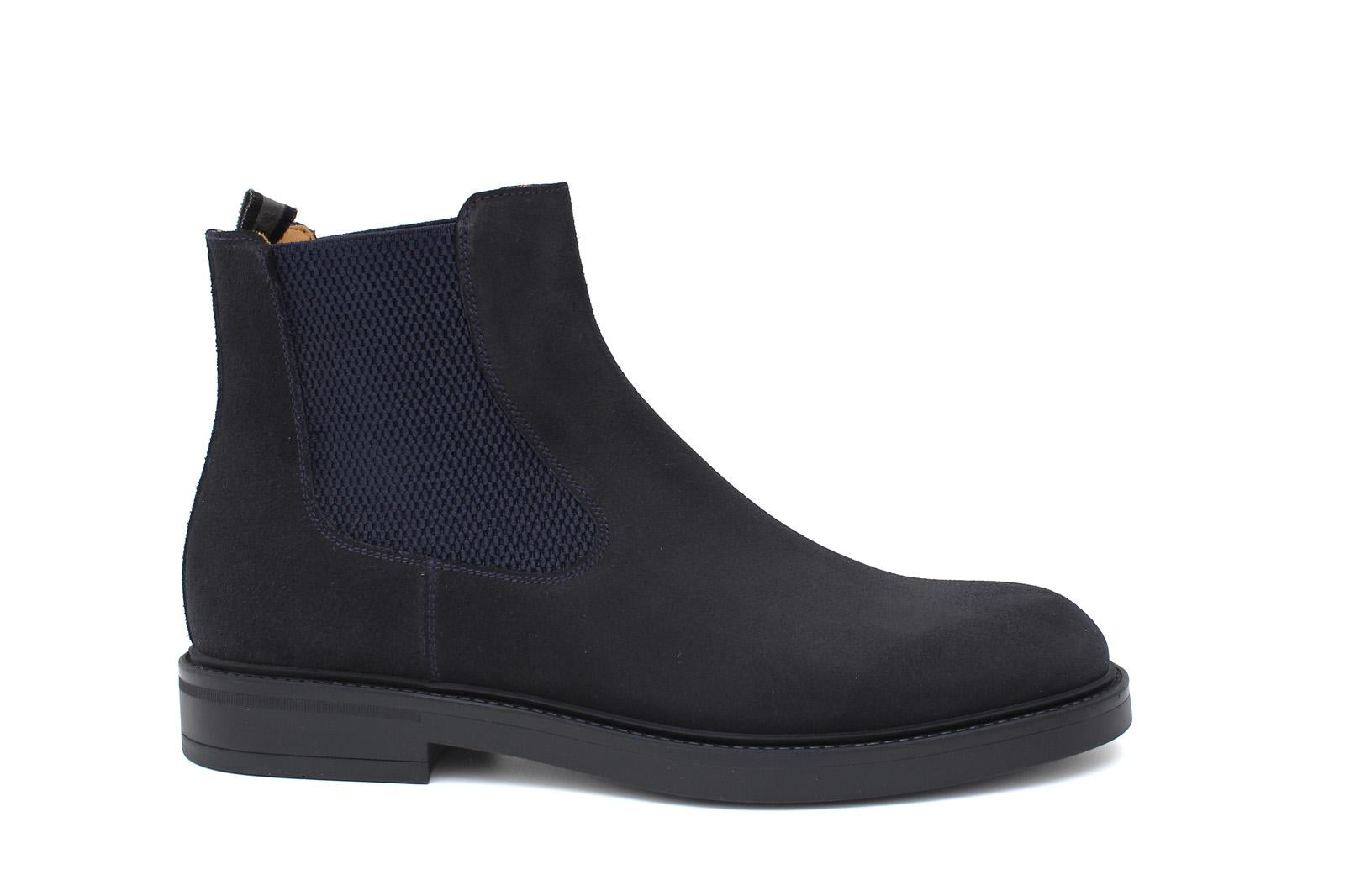 Stivaletto beatles in camoscio rasato blu e fondo in gomma 154PRCRIB 1036 ROSSI 