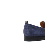 Mocassino in camoscio navy con fondo in gomma cucita 9612GTZAF 375  UN ROSSI 