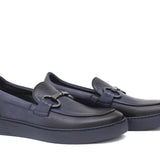 Slip on in vitello naturale blu sfumato con fondo in gomma leggera 1041DIXJ 1106 ROSSI 