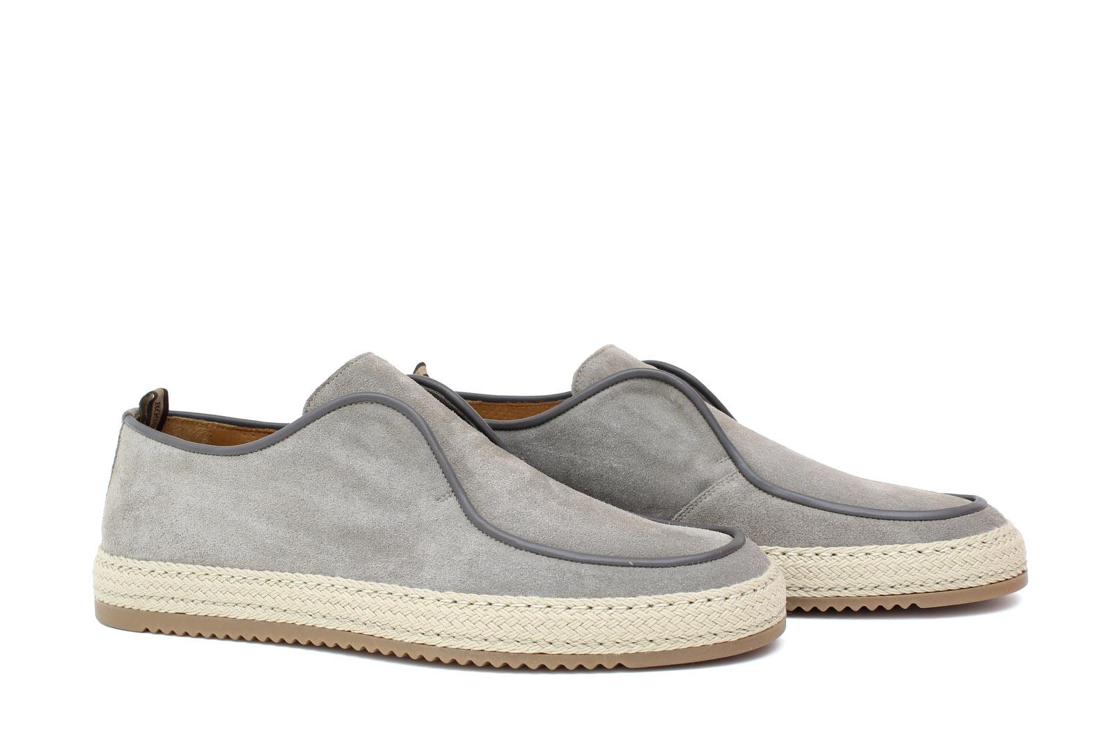 Slip on in camoscio color  roccia con fondo in gomma intrecciato 1093FOSSI 75 ROSSI 