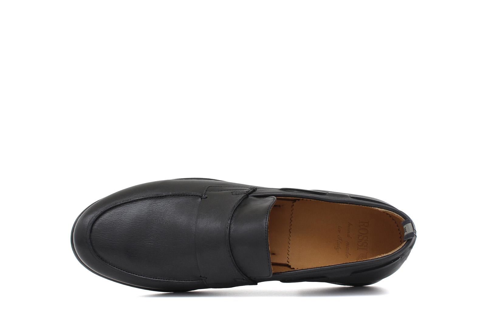 Mocassino in vitello naturale nero con fondo in gomma cucito blake 9640DIXNE 27 ROSSI 