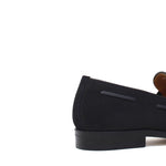 Mocassino con nappine in camoscio blu e fondo cuoio antiscivolo 7393CCRIB 211 ROSSI 