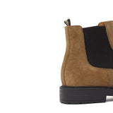 Stivaletto modello beatles in camoscio color ocra scuro con fondo in gomma 9154CTPHSSAR 407 ROSSI 