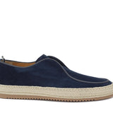 Slip on in camoscio color blu navy con fondo in gomma intrecciato 1093ROVNA 1130 ROSSI 