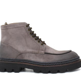 Stivaletto stringato in camoscio ingrassato tortora e fondo in gomma leggera 119PRHSBIS 400 ROSSI 