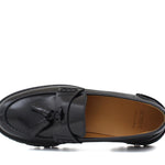 College donna stile inglese in vitello spazzolato nero  con fondo in gomma leggera D202RCNE 34 ROSSI 