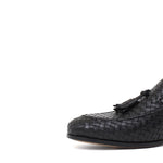 Mocassino a sacchetto intero intrecciato nel colore nero con fondo cuoio antiscivolo 265VITCNE 191 ROSSI 