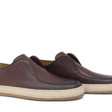Slip on in vitello naturale marrone sfumato con fondo in gomma intrecciato 1093DCAS 625 ROSSI 