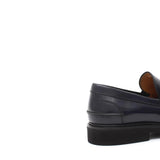 Mocassino College stile inglese in vitello spazzolato blu e fondo in gomma leggera 5316CALBLU 240 ROSSI 