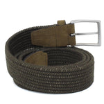Cinta h35 con fibbia in nikel satinato con intreccio elasticizzato color verde INTRELAVER 127 ROSSI 