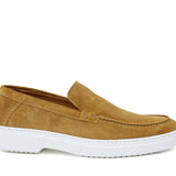 Mocassino in camoscio colore ocra con fondo in gomma leggera 1081SILMOS 1113 ROSSI 
