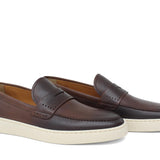 Slip on in vitello naturale colore marrone sfumato con fondo in gomma 1037DIXCAS 422 ROSSI 