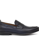 Mocassino in vitello naturale blu sfumato con fondo in gomma cucito blake 9640GDIXBLU 152 ROSSI 