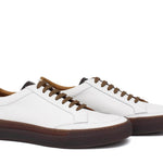 Sneakers in vitello morbido color crema con fondo in gomma 643LPCREM 639 ROSSI 