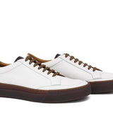 Sneakers in vitello morbido color crema con fondo in gomma 643LPCREM 639 ROSSI 