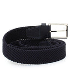 Cinta h 35 in intreccio elasticizzato blu scuro  con fibbia in nichel satinato F0477NKSEBLU 39 ROSSI 