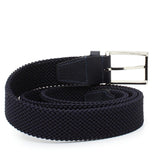 Cinta h 35 in intreccio elasticizzato blu scuro  con fibbia in nichel satinato F0477NKSEBLU 39 ROSSI 