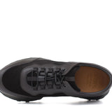 Sneakers in vitello e camoscio testa di moro e fondo gomma verde 1261PTM 74 ROSSI 
