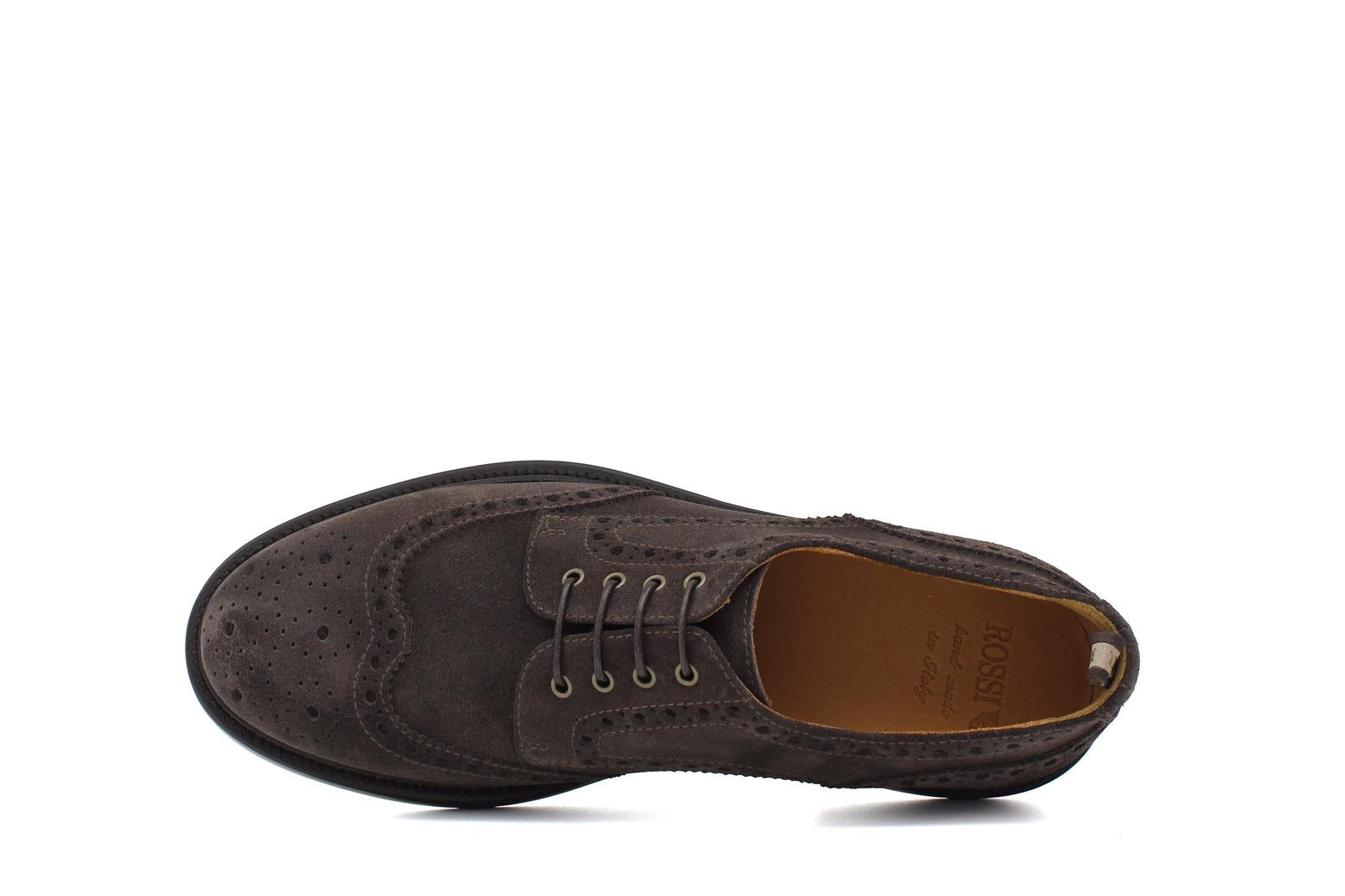 Derby stile inglese in camoscio testa di moro e fondo doppio cuoio con antiscivolo 164CHSMODC 74 ROSSI 