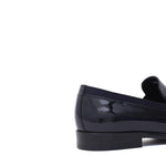 Mocassino in vernice blu scuro con riporto in raso e fondo in cuoio 246VBLU 117 ROSSI 