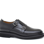 Monkstrap donna in vitello spazzolato nero con fondo in gomma leggera D219GCNE 14 ROSSI 