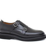 Monkstrap donna in vitello spazzolato nero con fondo in gomma leggera D219GCNE 14 ROSSI 
