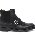 Beatles stile inglese con fibbia in nabuk anticato  nero e fondo in gomma 127PBAN 991 ROSSI 