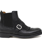 Beatles stile inglese con fibbia in nabuk anticato  nero e fondo in gomma 127PBAN 991 ROSSI 