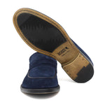 Mocassino in camoscio navy con fondo in gomma cucito blake 639FLOOLT 411 ROSSI 