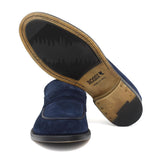 Mocassino in camoscio navy con fondo in gomma cucito blake 639FLOOLT 411 ROSSI 