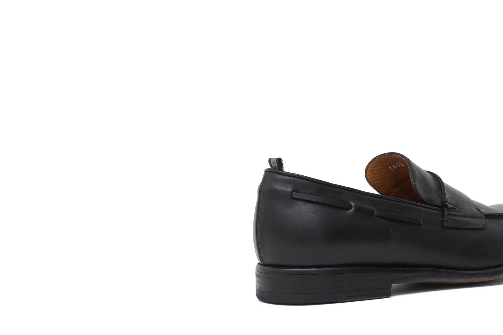 Mocassino in vitello naturale nero con fondo in gomma cucito blake 9640DIXNE 27 ROSSI 